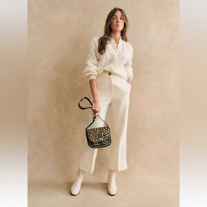 Sezane Damon Trousers Ecru - Size 38, US 6